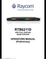 Raycom RTB6211D Operator's Manual