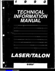 Chrysler laser 1990 Technical Information Manual