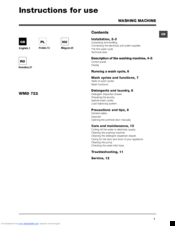 Hotpoint WMD 722 Instructions For Use Manual