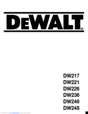 DeWalt DW226 User Manual