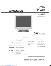 Sony CPD-2403 Service Manual
