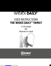 Widex DAILY D-PA User Instructions
