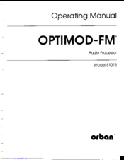 Orban Optimod-FM 8101B Operating Manual