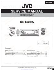 JVC KD-SX985, KD-SX885 Service Manual