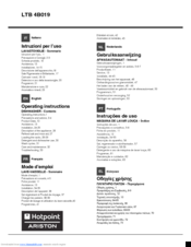 Hotpoint ariston LTB 4B019 Manuals | ManualsLib