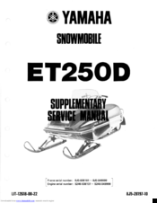 Yamaha ET250D Supplementary Service Manual