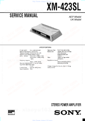 Sony xm-423sl Service Manual