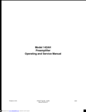 Advanced Measurement Technology 142AH Operating And Service Manual