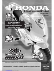 MINIMOTO HONDA Instruction Manual