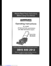 Mountfield SP180 Operating Instructions Manual