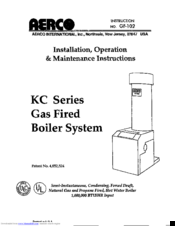 Aerco GF-102 Installation, Operation & Maintenance Instructions Manual