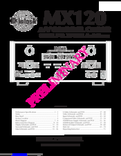 McIntosh MX120 Service Manual
