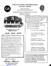 Golden Blount EMBER BARK EB24M Installation And Operating Instructions Manual