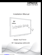 Hitachi HILF75101 Installation Manual