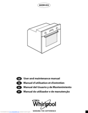 Whirlpool AKZM 652 User And Maintenance Manual