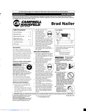 Campbell Hausfeld NB003004 Operating Instructions Manual