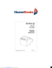 CleaverBrooks profire q Installation, Operation And Maintanance