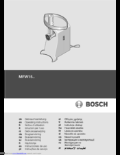 Bosch MFW15 Series Operating Instructions Manual