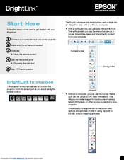 Epson brightlink Quick Start Manual