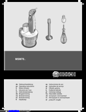 Bosch MSM78 Series Operating Instructions Manual