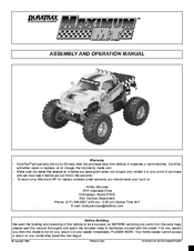 Duratrax MAXIMUM MT Assembly And Operation Manual