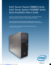 Intel P4304BT series Quick Installation User's Manual