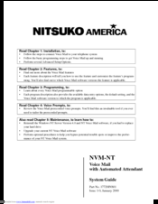 Nitsuko NVM-NT System Manual