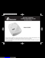 Ei Electronics Carbon Monoxide Alarm Ei206D User Manual