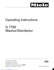 Miele G 7782 Operating Instructions Manual