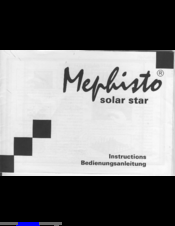 Saitek Mephisto Solar Star Instructions Manual