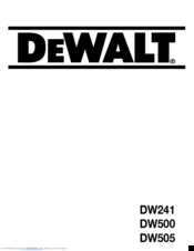 DeWalt DW505 Manual