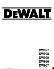 DeWalt DW957 Manual