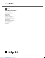 Hotpoint Ariston LTF 11M113 7 Operating Instructions Manual