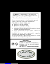Lacanche Vougeot - Volnay Installer Manual