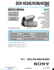 Sony Handycam DCR-HC94E Service Manual