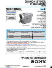Sony Handycam DCR-DVD403E Service Manual