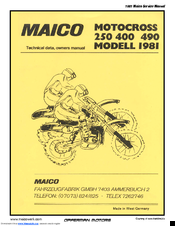 Maico ALPHA 1982 Owner's Manual