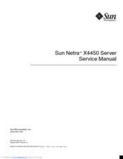 Sun Microsystems Netra X4450 Service Manual