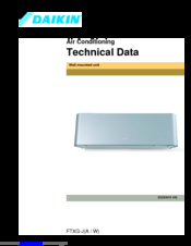 Daikin FTXG-JW Technical Data Manual