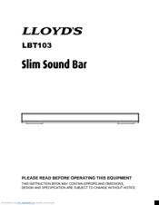 Lloyd LBT103 Instruction Book