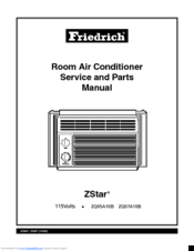 Friedrich ZStar ZQ07A10B Service And Parts Manual