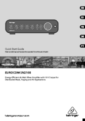 Behringer eurocom sn2108 Quick Start Manual