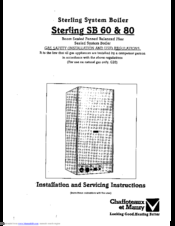 Chaffoteaux & Maury Sterling SB 80 Installation And Servicing Instructions