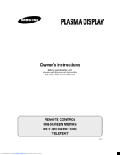 Samsung PS-42P2ST Owner's Instructions Manual