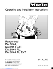 Miele DA 249-4 EXT Operating And Installation Instructions