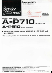 Pioneer A-P510 Service Manual