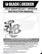 Black & Decker HVLP SMARTSELECT BDPH400 Instruction Manual