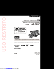 Panasonic AVCCAM AG-AC8P Operating Instructions Manual