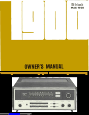 McIntosh MAC 1900 Owner's Manual