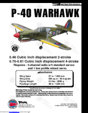 THE WORLD MODELS P-40 Warhawk Instruction Manual